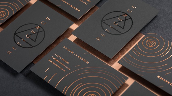 Cosmic Reticence Business Cards & Stationery with Hot Foil Stamping